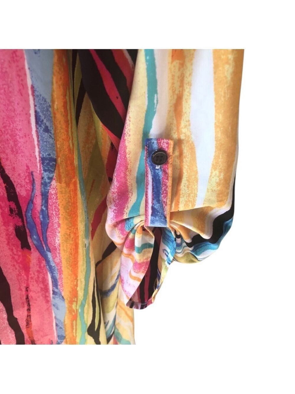 Melissa Paige Multi Stripe Shirt Dress Size M/L - Picture 4 of 7